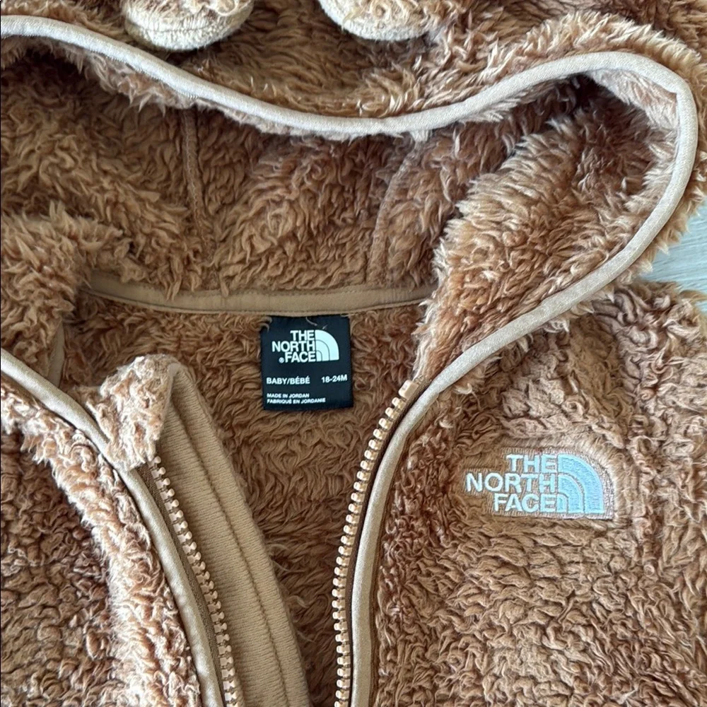The North Face Toddler Sherpa Hoodie 18-24M | Tan Fuzzy Bear Zip Jacket 🧸